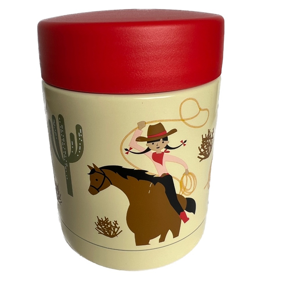 NOW Western Cowgirl Thermos Food Jar Insulated Container Cold/Hot Rootin' Tootin